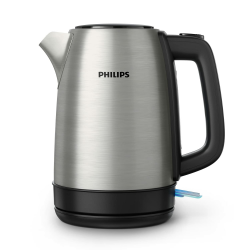 Philips Daily Collection Metall Wasserkocher – 1,7L, Leuchtanzeige, 360°-Basis, Mikro-Sieb-Filter, Flaches Heizelement, Sprungdeckel, Energiesparend, Sicheres Design, Schnelles Aufkochen (HD9350/90) Edelstahl Angebot bei HelloDeals