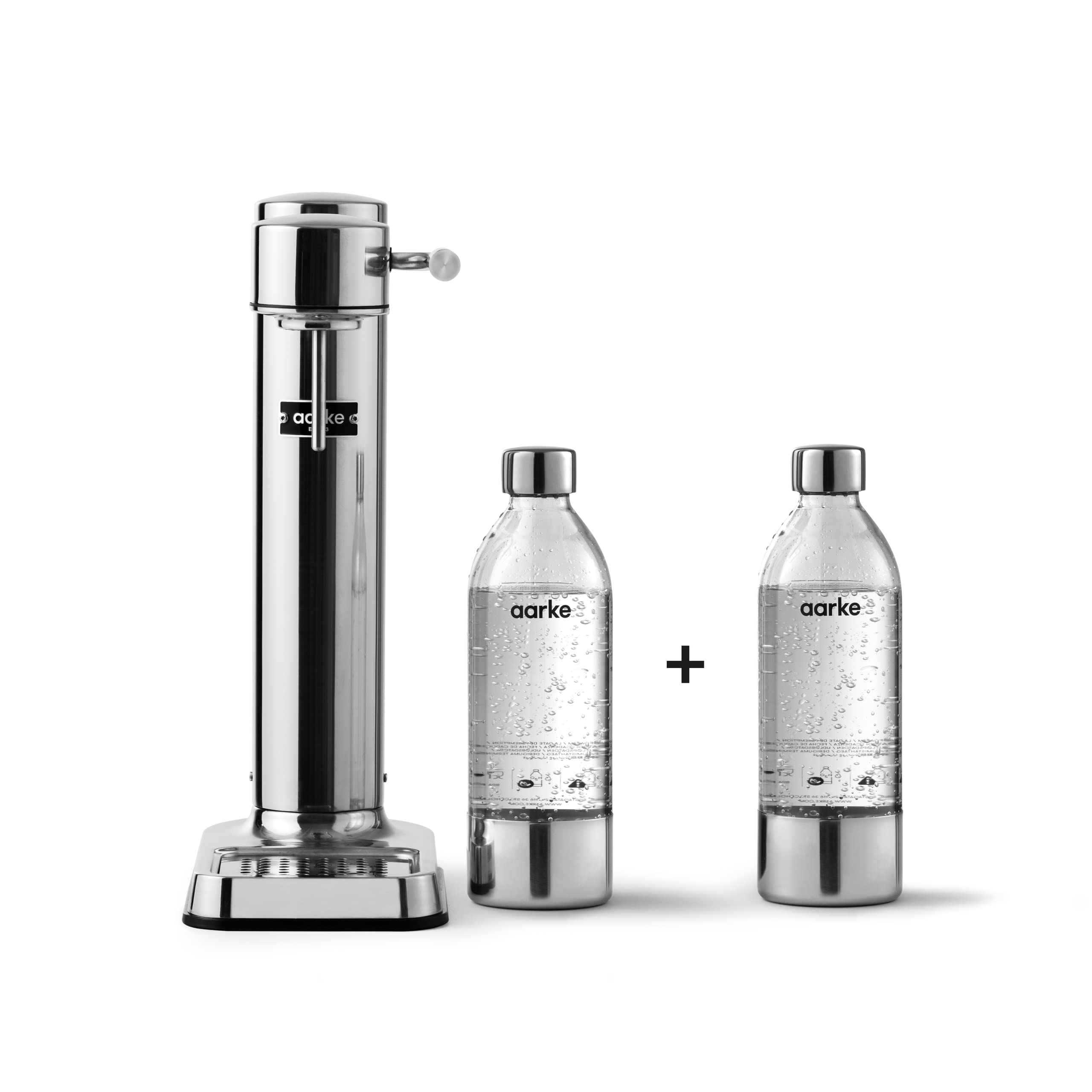 Aarke Carbonator 3, Wassersprudler aus Edelstahl im modernen Edelstahl Finish mit 2x BPA-freier 1L PET-Flasche, Sprudelwasserbereiter für Leitungswasser, kompatibel mit 60L CO2-Zylindern Edelstahl (+ Extra Pet) Edelstahl X2 Pet Angebot bei HelloDeals