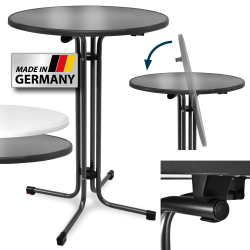 Beautissu Stehtisch Klappbar 80 cm Sylt – Stehtisch Outdoor Höhenverstellbar Hitze- & Wetterbeständig leichte Montage TÜV – Klapptisch Partytisch Kratzfest Bartisch Bistrotisch Outdoor Rund Anthrazit Ø 80 cm Anthrazit Angebot bei HelloDeals
