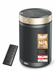 Dreo Energiesparender Heizlüfter, 34 dB Leiser 1500W Elektrischer PTC Keramik, Thermostat, Überhitzungs- & Kippschutz, 12 Std. Timer, Elektroheizung für Räume Schlafzimmer, Heater 316, Gold Gold Standard Angebot bei HelloDeals