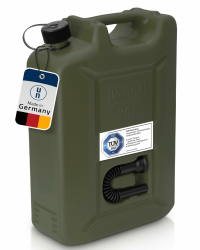 hünersdorff 802010 Kraftstoff-Kanister Profi 20L für Benzin, Diesel und Andere Gefahrgüter, Un-Zulassung, Made in Germany, TÜV-geprüfte Produktion, oliv 20L olivgrün Angebot bei HelloDeals