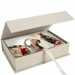 Foto Aufbewahrungsbox 10x15 cm, Leinen-Fotobox, Erinnerungsbox zur Aufbewahrung von Fotos, Bildern, Urkunden, Scrapbooking-Zubehör, Andenken und Schmuck Beige Beige 10x15 cm Angebot bei HelloDeals