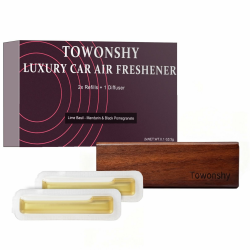 Auto Duft Kompatibel mit Rituals Parfüm, Elegante Holzhalterung Autoduft, Herren Auto Lüftungsauslass Lufterfrischer, 2PC Limette Basilikum Mandarine & Schwarzer Granatapfel Natürlicher Duft Limette-Basilikum-Mandarine&Granatapfel Angebot bei HelloDeals