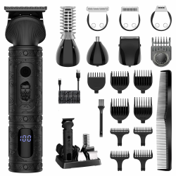 Surker Haarschneidemaschine Set Profi Haarschneider Herren Präzisionstrimmer Barttrimmer Bartschneider Rasierer Herren T-förmiger Trimmer Nasenhaartrimmer Körperhaartrimmer 7 in 1, Schwarz Angebot bei HelloDeals