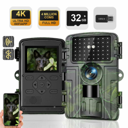 Wildkamera, 4K Video Wildtierkamera, 60MP Full HD WLAN mit Handyübertragung APP, Bewegungssensor, Nachtsicht, 0,1s Auslösezeit, Infrarot Wildkamera mit 32GB Speicherkarte &Kartenleser IP66 PR5000-WF Angebot bei HelloDeals