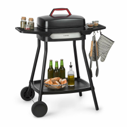 Klarstein Gatsby Elektrogrill Standgrill Tischgrill, Leistung: 2000 W, EasyGrill Concept, Grillfläche: 40 x 36 cm/Aluminiumdruckguss/Antihaft/Grillhaube, zwei Seitentische, schwarz Schwarz 2000 W Angebot bei HelloDeals
