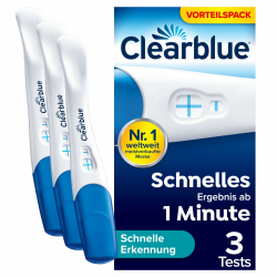 Clearblue Schwangerschaftstest, Schnelle Erkennung Vorteilspack, Ergebnis innerhalb von 1 Minute möglich, 3 Tests 3 Schwangerschaftstest Angebot bei HelloDeals