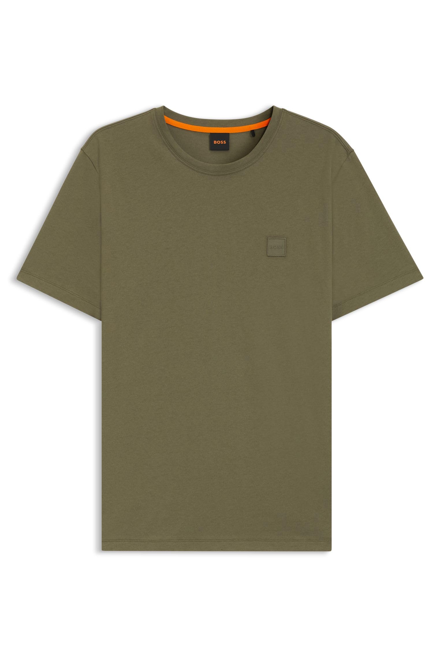 BOSS Herren Tales Relaxed-Fit T-Shirt aus Baumwoll-Jersey mit Logo-Aufnäher M Open Green 342 Angebot bei HelloDeals