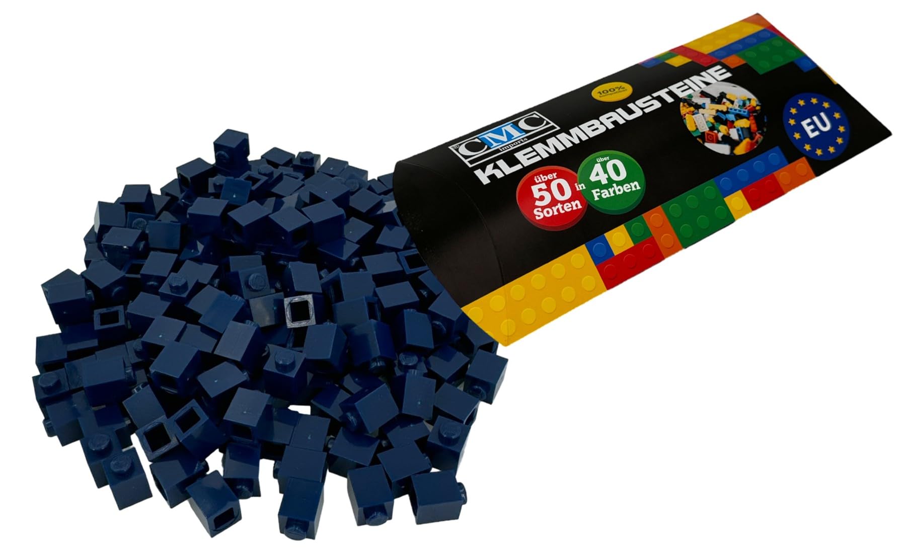 200 Klemmbausteine Briks Bausteine 1x1 Noppen Kompatibel freie Auswahl 34 Farben (Dunkel - Blau / 473) Angebot bei HelloDeals