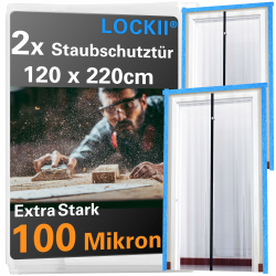 2x Staubschutztür mit Reißverschluss 1,20 x 2,20 m | Extra Stark 100 mic | Wasserdicht & Staubdicht | Reißverschlusstür Staubschutzwand Folientür für Renovierung & Umbau 2 Staubschutztüren Angebot bei HelloDeals