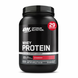 Optimum Nutrition Whey Protein Pulver Erdbeergeschmack, 22 g Protein pro Portion – leicht mischbares Whey‑Proteinpulver zur Unterstützung von Muskelaufbau und Regeneration – 899 g (29 Portionen) Angebot bei HelloDeals