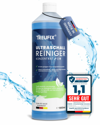Treufix - Ultraschallreiniger Konzentrat für maximale Sauberkeit | Effektiver Brillenreiniger, Zahnreiniger zur Reinigung von Schmuck, Münzen etc. im Ultraschallbad 1L Made in DE Brillen 1 l (1er Pack) Angebot bei HelloDeals