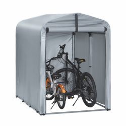 SoBuy Fahrradgarage wetterfest Geräteschuppen Fahrradgarage für 1-2 Fahrräder Carport Zelt mit UV-Schutz Fahrradschuppen für Regenschutz Terrasse Motorrad Garage Gartenhaus 120x163x176cm KLS11-K BHT ca: 120x163x176cm Silber-Eisen Angebot bei HelloDeals