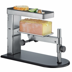 SPRING Raclette Ofen, Schweizer Raclette-Gerät, Edelstahl, individuelle Temperatur, mit antihaftbeschichteter Grillplatte, inklusive Käseschaber, Käse Schmelzer, 36×17×25cm Angebot bei HelloDeals