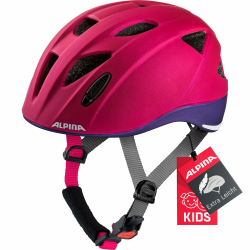 ALPINA Ximo L.E. - Leichter, Sicherer & Bruchfester Fahrradhelm, mit optionalen LED-Licht, Für Kinder deeprose-violet matt 49-54 cm Angebot bei HelloDeals