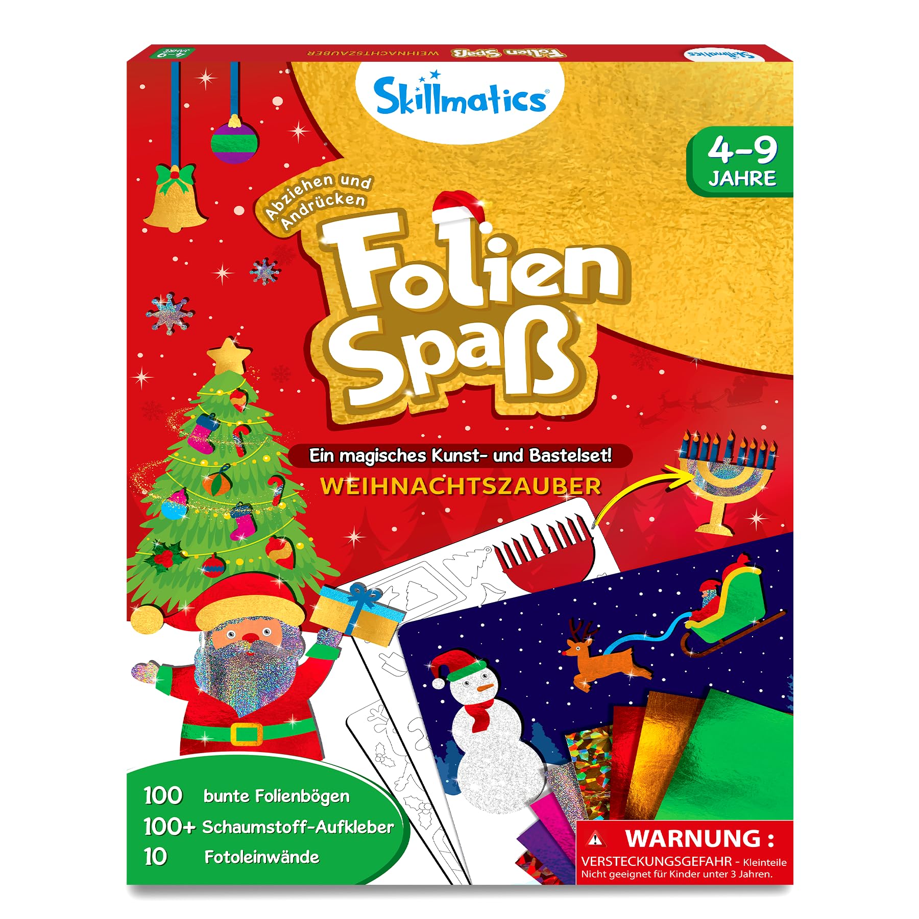 Skillmatics Folienspaß – Weihnachtszauber, Kleckerfreie Kunst & Bastelsets, DIY-Kreativaktivität, Reisespielzeug, Geschenke für Jungen & Mädchen im Alter von 4, 5, 6, 7, 8, 9 Jahren 8. Weihnachtszauber Angebot bei HelloDeals