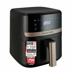 Russell Hobbs Heißluftfritteuse L 4,3L Rapid AirFryer [sehr kleines Gehäuse, sehr leise, 9 Programme] SatisFry (spülmaschinenfest, Fritteuse ohne Öl, TouchScreen, Grillen, Backen, Braten etc) 27610-56 4,3l - L Schwarz Angebot bei HelloDeals