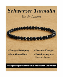 4mm Stretch Armband aus Echten Naturstein Perlen, Heilstein Edelstein Armbänder für Damen Herren, Glücksarmband, Exquisite Geschenke, Inklusive Ersatzperlen Schwarzer Turmalin（Facettenstein） Angebot bei HelloDeals
