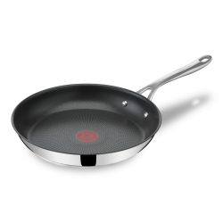 Tefal Jamie Oliver Cook's Direct On Bratpfanne 28 cm, Edelstahlpfanne Induktion, Titanium-Antihaftbeschichtung, Thermo-Signal, backofenfest, Edelstahl, genieteter Griff, E3040644 Angebot bei HelloDeals