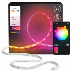 Hue Flux 2-Meter-LED-Streifen-Verlängerung, lebendige Farben und Atmosphäre, flexible Innenbeleuchtung, Chromasync™-Farbmischung, zuschneidbar, verlängerbar, wiederverwendbar, App- und Sprachsteuerung 2m Angebot bei HelloDeals