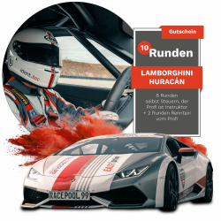 Racepool99 Erlebnis Gutschein - 8 Runden selber Fahren + 2 Runden Renntaxi kompatibel mit Lamborghini Huracan auf Rennstrecke Bilster Berg/Geschenke für Autoliebhaber/Geschenk für Männer & Frauen Lamborghini Huracan Bilster Berg Angebot bei HelloDeals