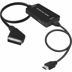 Scart auf HDMI Konverter, Scart auf HDMI Adapter Video Audio Wandler HD 1080P mit HDMI Kabel, für HDTV STB VHS Xbox PS3 Sky DVD Blu-ray usw, schwarz Angebot bei HelloDeals