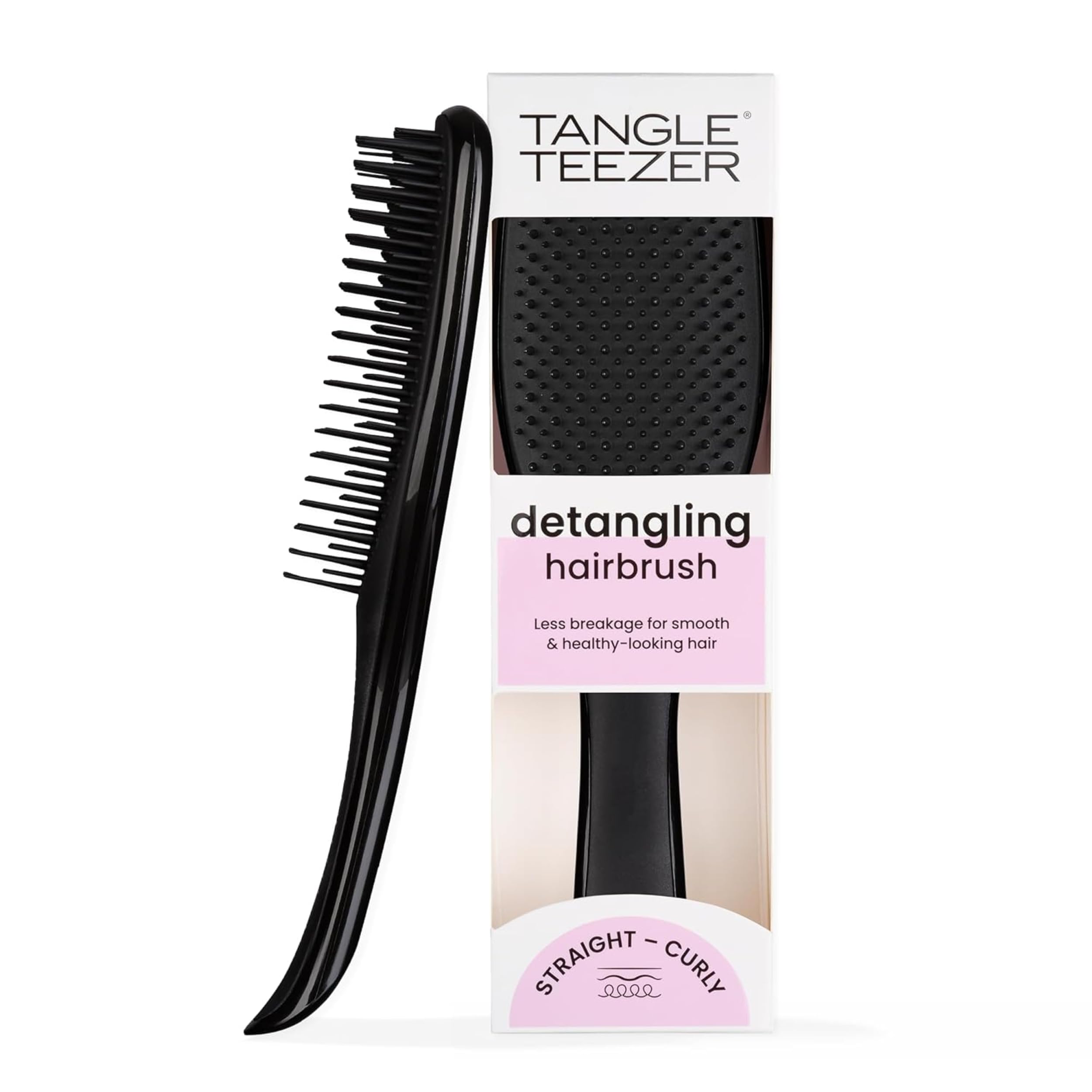 Tangle Teezer Ultimate Detangler Haarbürste – Für Nasses & Trockenes Haar – Entwirrungsbürste für Alle Haartypen – Zweistufige Borsten Reduzieren Haarbruch & Entfernen Knoten – Schwarz Angebot bei HelloDeals