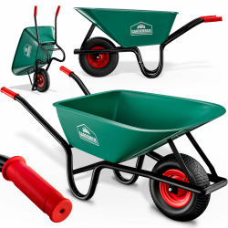 GARDEBRUK Schubkarre 100 Liter Bauschubkarre Gartenschubkarre bis 250kg Belastbarkeit Luftreifen stabile Ausführung mit Kunstoffwanne Angebot bei HelloDeals
