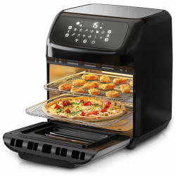 Arendo - 4 in 1 Heißluftfritteuse 12 Liter - Grill - Dörrautomat - Backofen - Air Fryer - LED-Touchscreen - Easy&Clean - Fritteuse Drehgrill ohne Öl - Umluft - Pizza Hähnchen Pommes - BPA frei A: 12L Angebot bei HelloDeals
