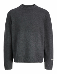 JACK & JONES Herren Rundhals Strickpullover JORNORREBRO Knit Crew Neck - Relaxed M Dark Grey Melange Angebot bei HelloDeals
