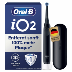 Oral-B iO Series 2 Elektrische Zahnbürste/Electric Toothbrush, 1 Aufsteckbürste, 3 Putzmodi für Zahnpflege, Magnet-Technologie, Reise-Etui, Designed by Braun, Night Black Night Black Einzelpack 1 Bürste + 1 Kopf Angebot bei HelloDeals