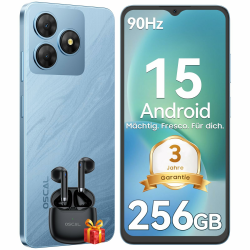 OSCAL Flat 2 Smartphone Ohne Vertrag 12GB+256GB/2TB TF, 6.56'' HD+ 90Hz Smartphones, Android 15 Handy Ohne Vertrag, 13MP+8MP, 5000mAh, Dual SIM/OTG/GPS/Fingerabdruck/Gemini AI/1PCS Blau Angebot bei HelloDeals