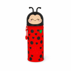 Legami - Kawaii 2-in-1 Schulmäppchen aus weichem Silikon, Tischstifthalter, Reißverschluss, Buntstifte, Marker LADYBUG Angebot bei HelloDeals