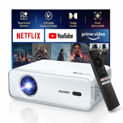Aurzen EAZZE D1 Smart Beamer Heimkino Projektor 4K Unterstützt Full HD 1080P Beamer mit Netflix & Dolby Audio, Autofokus & Trapezkorrektur, Mini WiFi Bluetooth Video Projektor, Weiß Farbe: weiß Angebot bei HelloDeals