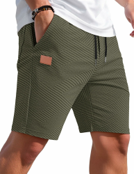 TARAINYA Textur Kurze Hosen Herren Shorts Hose Sommer Casual Elastische Taille Tunnelzug Stretch Freizeitshorts Mit Taschen Armeegrüne L Angebot bei HelloDeals