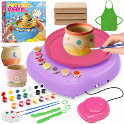 TingingYuli Töpferscheibe für Kinder, Kunst- und Bastelspielzeug für Kinder im Alter von 8 bis 12 Jahren, Geburtstagsgeschenke für Jungen und Mädchen im Alter von 6, 7, 8, 9, 10, 11,12 (Pink/Lila) Angebot bei HelloDeals