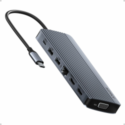 Anker Triple Display USB-C Hub (14-in-1), Dreifaches Display, 4K@60Hz HDMI mit 100W Max Power Delivery, 5 Gbit/s USB-C USB-A Datenports, Für MacBook, Lenovo, Dell XPS, HP Laptops (Ohne Ladegerät) Angebot bei HelloDeals