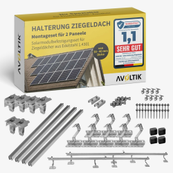 Solar Halterung Ziegeldach I Set für 2 PV Module 30-40mm I Solarmodul Halterung Balkonkraftwerk I Solarmodulbefestigungsset für Ziegeldächer aus Edelstahl 1.4301 I PV-Halterung Montageset Set für 2 Module Silber Angebot bei HelloDeals