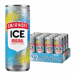 Smirnoff Ice Original, Mixgetränk mit Smirnoff Vodka und prickelndem Zitronen Geschmack, 10% Alkohol, 12 Dosen x 250 ml (EINWEG Verpackung), fertige Cocktails, perfekt für Partys und gesellige Anlässe 12 pack Original Angebot bei HelloDeals