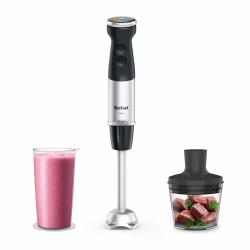 Tefal Quickchef+ 2-in-1 Stabmixer und Zerkleinerer, 1000 W, intuitive Geschwindigkeitsregelung, Turbo-Taste, Spritzschutz, Powelix-Messer-Technologie, Edelstahl, Schwarz, HB672830 Angebot bei HelloDeals