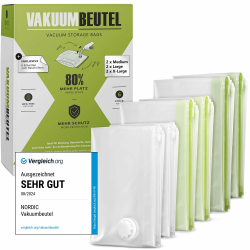 NORDIC® Vakuumbeutel für Kleidung – 6 Stück (2M+2L+2XL) – BPA Frei - Vakuumbeutel für Bettdecken –Vacuum Bags for Clothing – Vakuumierbeutel Kleidung – Vacuum Storage Bags - Vakuum Reisebeutel 6x - 2 Medium, 2 Large, 2 X-Large Angebot bei HelloDeals