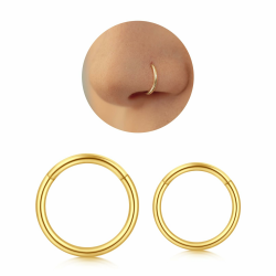 Longita Nasenpiercing Ring Gold, Silber,Schwarz 316L Edelstahl Clicker Nasenring - Nahtlose Präsenz Piercing für Septum Helix Tragus Conch Lippe Knorpel Segmentring Set Damen Herren Goldfarben 16G(1,2mm)-7mm Innendurchmesser Angebot bei HelloDeals