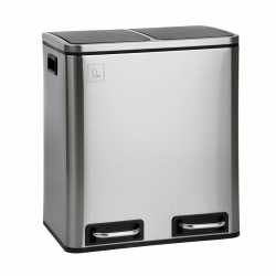 SVITA TM2X15 Treteimer 30 Liter Abfalleimer Inneneimer Mülleimer Design Mülltrennung Papierkorb Küchen-Ordnung Trennsystem Softclose-Deckel Edelstahl Silber Silber TM2X15 Angebot bei HelloDeals