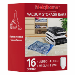 MEIQIHOME 16er Set Vakuumbeutel mit Elektrischer Pumpe – 4J/4L/4M/4S – Kompressionsbeutel für Kleidung, ideal für Umzug, Reise, Lagerung 16 Combo with Pump Angebot bei HelloDeals