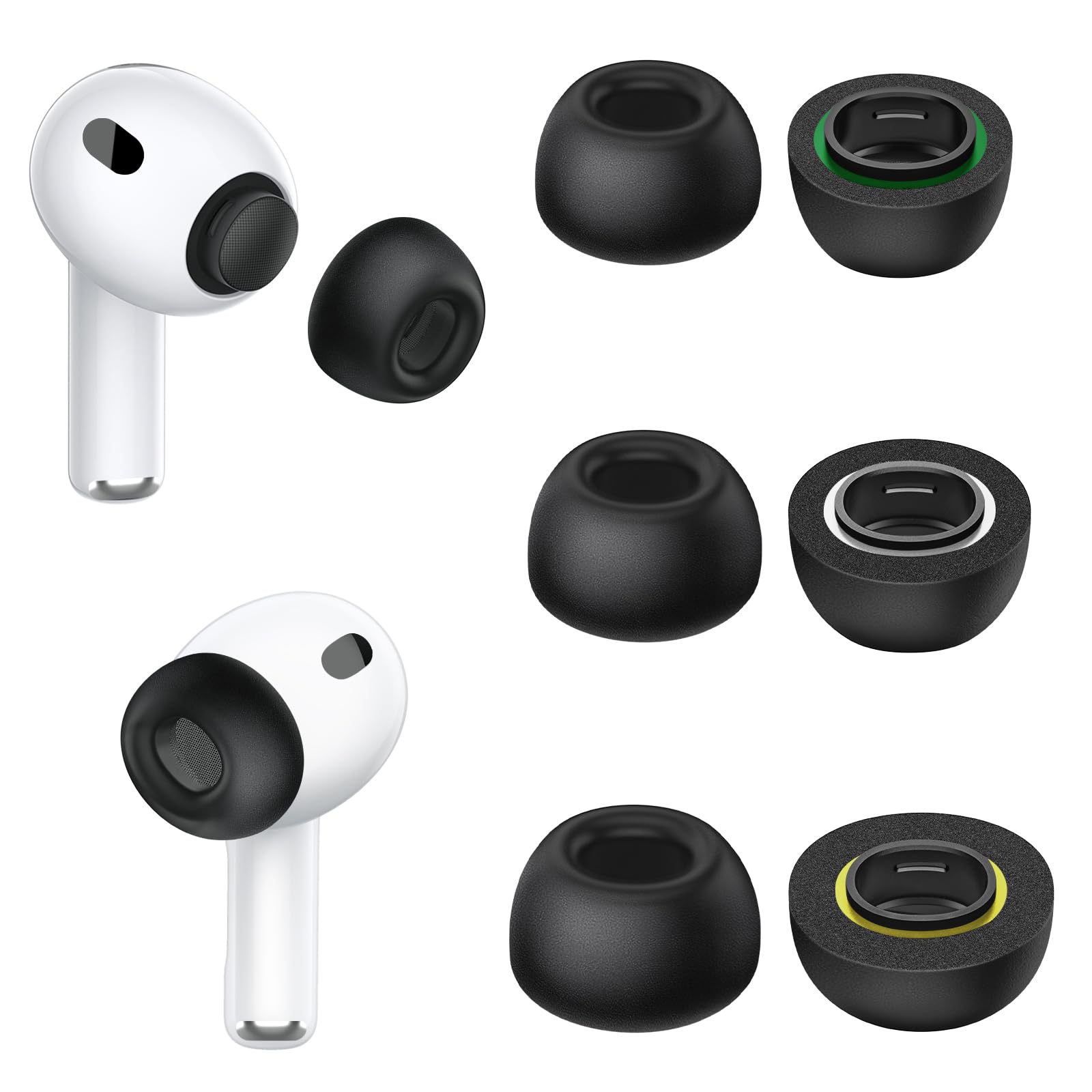 Memory-Foam-Ohrstöpsel für AirPods Pro 3, geräuschisolierende Ersatz-Ohrtips mit sicherem Sitz, weicher, Aufbewahrungsbox, 3 Paar (S/M/L) Memory foam 3 pair for Airpods pro 3 Angebot bei HelloDeals
