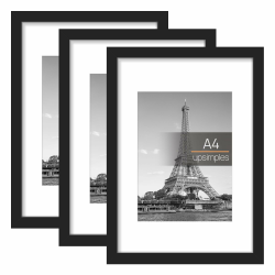 upsimples 3 Pack Bilderrahmen A4, Bilderrahmen Kinderzeichnungen A4，Picture Frame Schwarz für Fotos, Bilder, Poster 21x29.7cm Schwarz Angebot bei HelloDeals