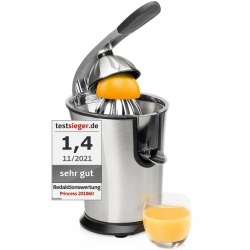 Princess Master Juicer Pro – Edelstahl Presskegel – Rostfreier Edelstahl – 201860 – Silber 300 W Silber Angebot bei HelloDeals