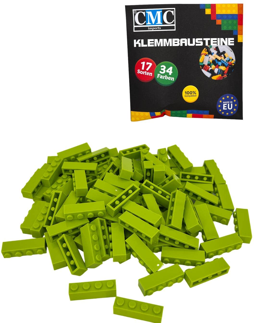 30 Klemmbausteine Bausteine Grundbausteine 1x4 Noppen Kompatibel Bricks 34 vers. Farben (101 - Gras - Grün) Angebot bei HelloDeals