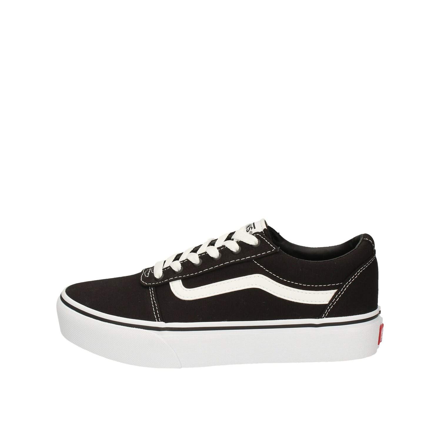 Vans Mädchen Ward PlatformSneaker 37 EU Canvas Black White Angebot bei HelloDeals