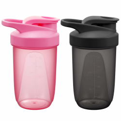 Protein Shaker, 2 Stück 400ml Proteinshaker Flasche, Fitness Shaker mit 2 Mixball Edelstahl, BPA-frei und Auslaufsicher Proteinshaker mit Messskala für Proteinpulver, Proteinshake (Schwarz+Rosa） F Schwarz+rosa-400ml*2 Angebot bei HelloDeals